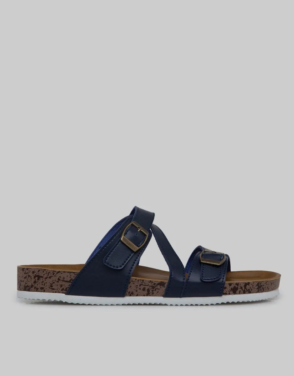 Nevada Slipper Sandals Cross Strap Buckle
