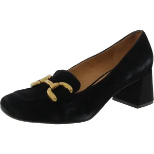 Nine West Womens Veepe Embellished Suede Loafer Heels