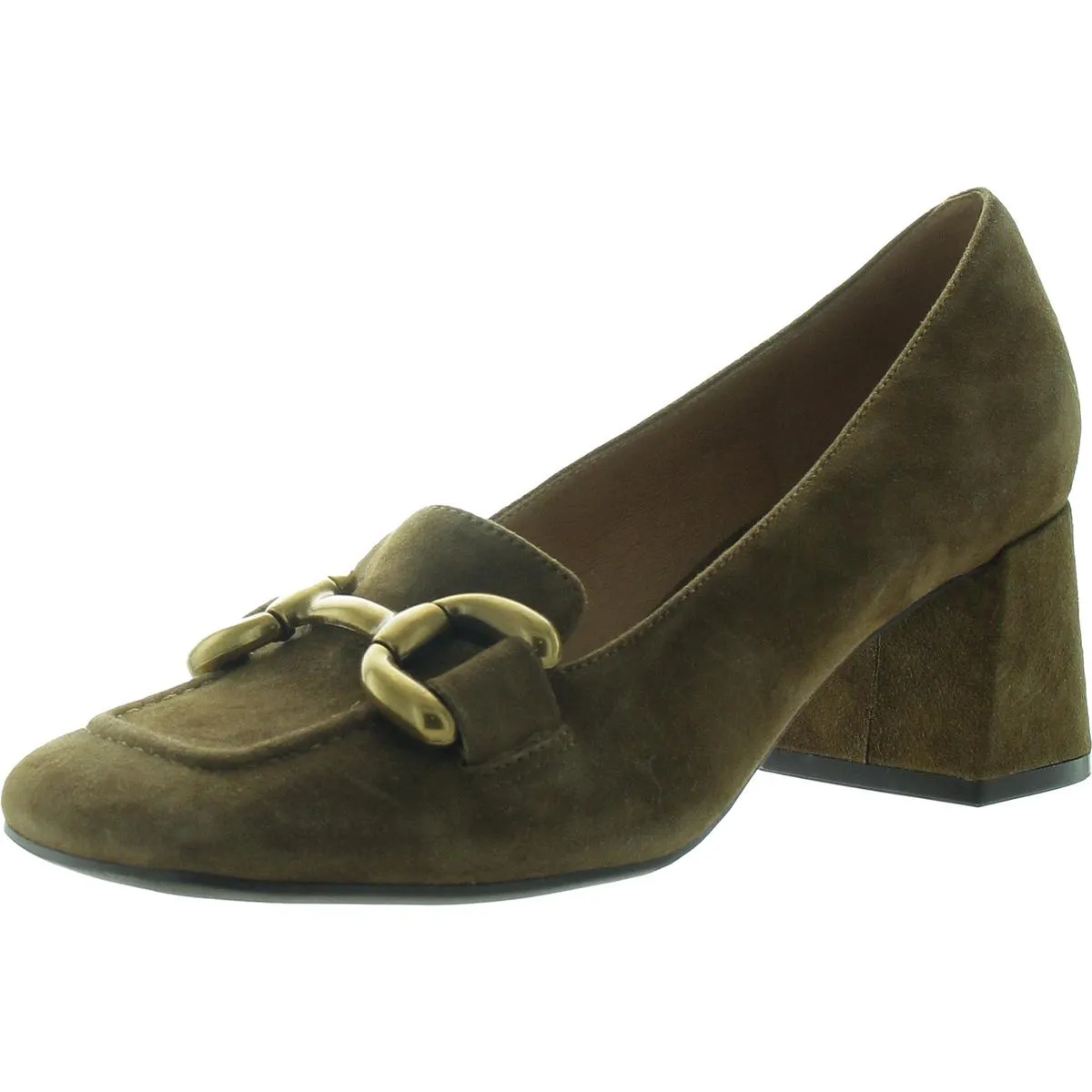Nine West Womens Veepe Embellished Suede Loafer Heels