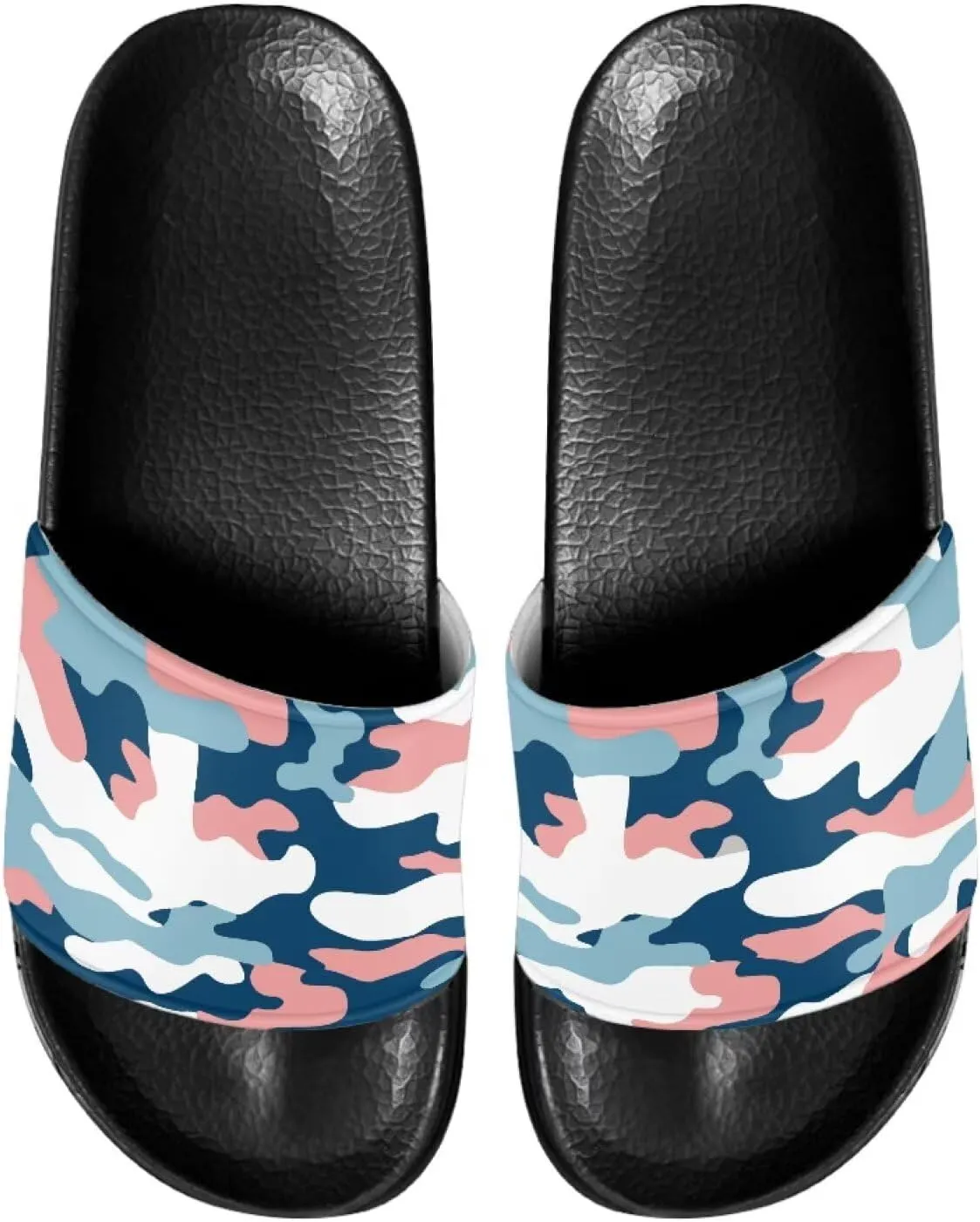 Non Slip Slide Sandals for Women Men, Open Toe House Comfy Flat Slides Slipper for Bathroom Beach