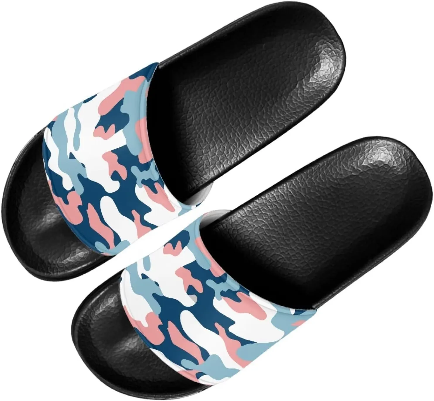 Non Slip Slide Sandals for Women Men, Open Toe House Comfy Flat Slides Slipper for Bathroom Beach