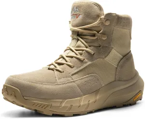 NORTIV 8 Men's Lightweight Casual Work Boots Leather Military Outdoor Hiking Motorcycle Combat Boots Commando