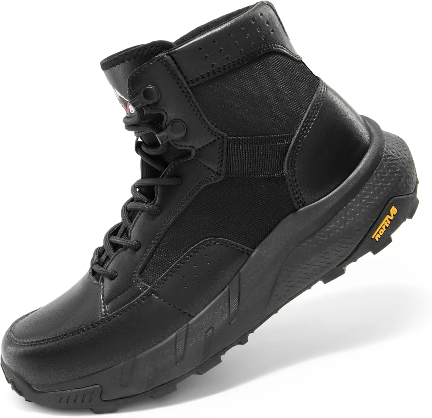 NORTIV 8 Men's Lightweight Casual Work Boots Leather Military Outdoor Hiking Motorcycle Combat Boots Commando