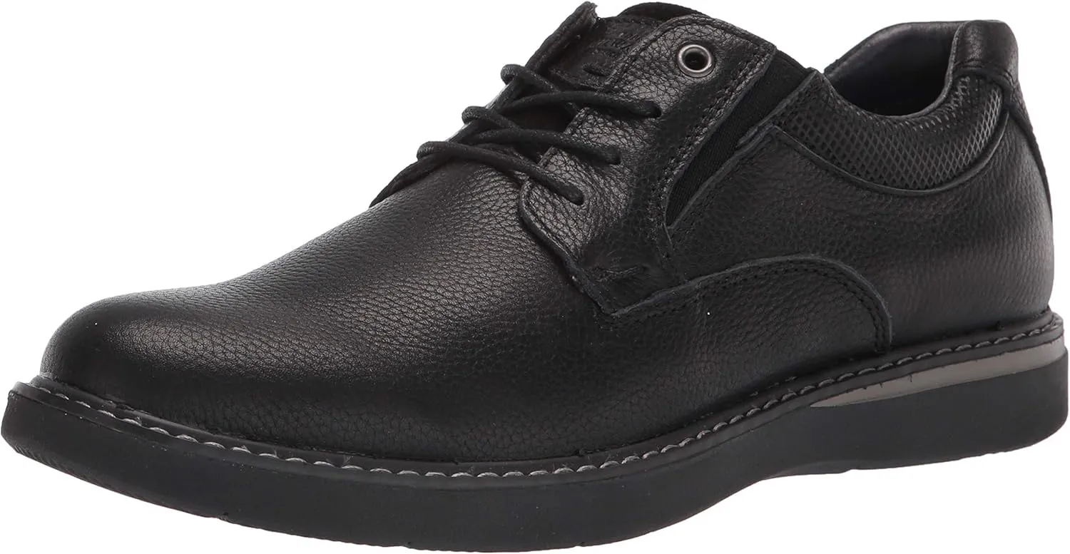 Nunn Bush Men's BAYRIDGE Plain Toe Lightweight Leather LACE-UP Oxford, Black, 9