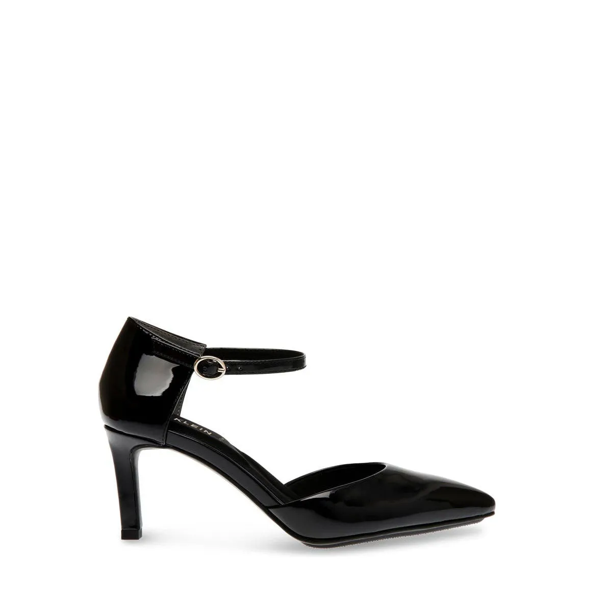 Obeeze Handmade Ankle Strap Black Leather Pump  For Womens