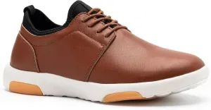 OrthoComfoot Men's Orthopedic Leather Dress Walking Shoes: Comfortable Plantar Fasciitis Fashion Sneakers with Arch Support, Casual Orthotic Business Work Shoes for Foot and Heel Pain Relief