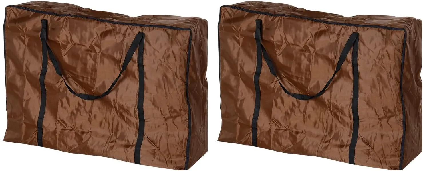 PATIKIL Chair Storage Bag, 2 Pack Waterproof Folding Lounge Chair Cover Carrying Case for Outdoor Camping Chair Beach Chaise Zero Gravity Chair, Brown