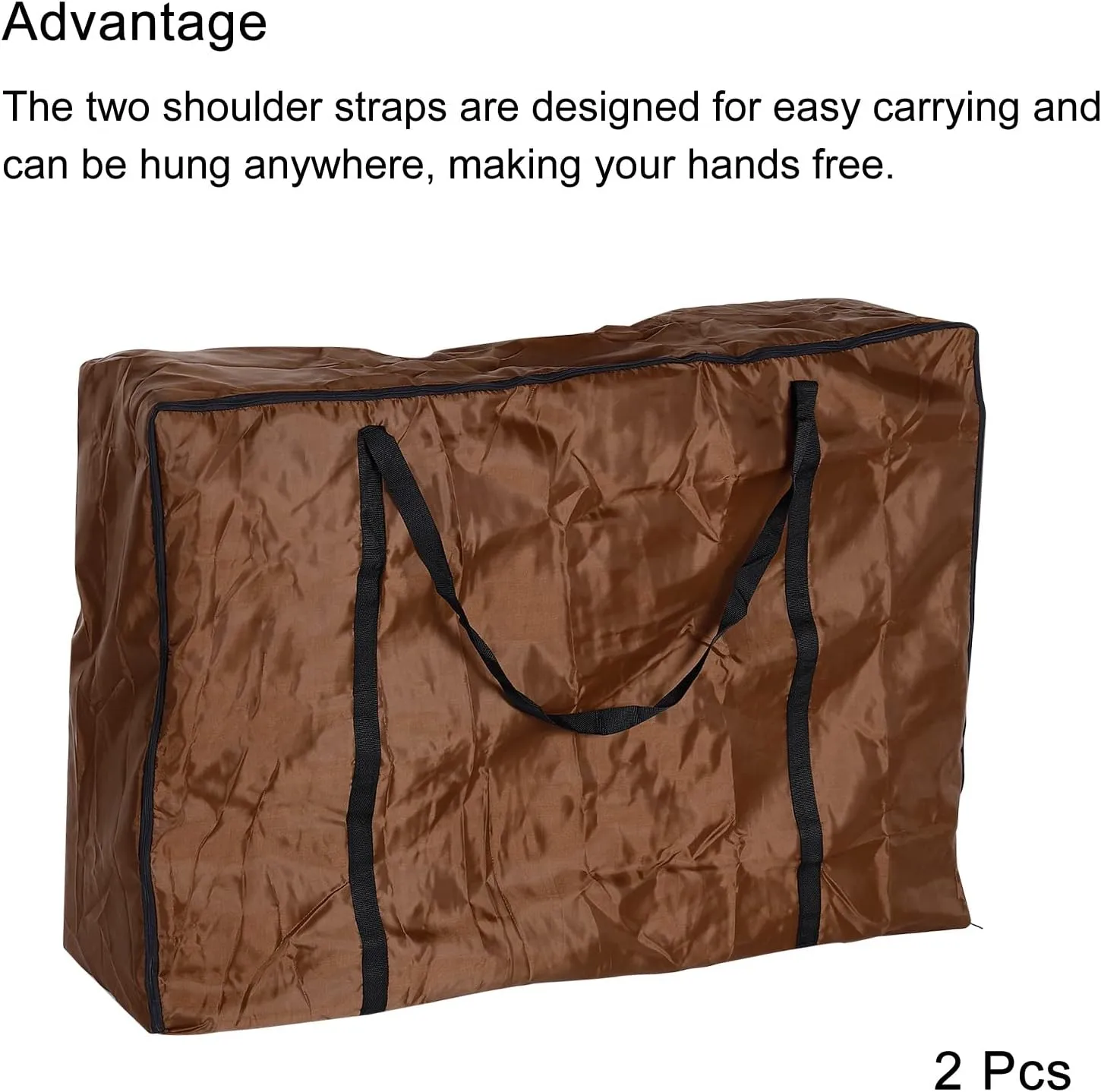 PATIKIL Chair Storage Bag, 2 Pack Waterproof Folding Lounge Chair Cover Carrying Case for Outdoor Camping Chair Beach Chaise Zero Gravity Chair, Brown