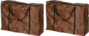 PATIKIL Chair Storage Bag, 2 Pack Waterproof Folding Lounge Chair Cover Carrying Case for Outdoor Camping Chair Beach Chaise Zero Gravity Chair, Brown