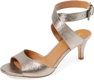 Pazzion Women's Open Toe Heeled Sandals Cross Straps Kitten Heels Ankle Strappy with Buckle Ballroom Dance Shoes Size 4-16 US