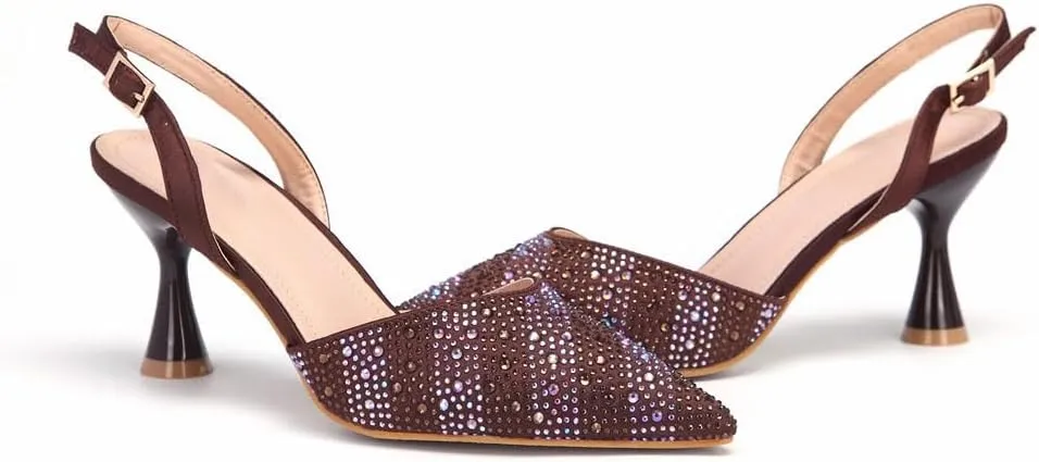 Peep Toe Rhinestone Sandals Purse Italian Banquet Party Matching Set
