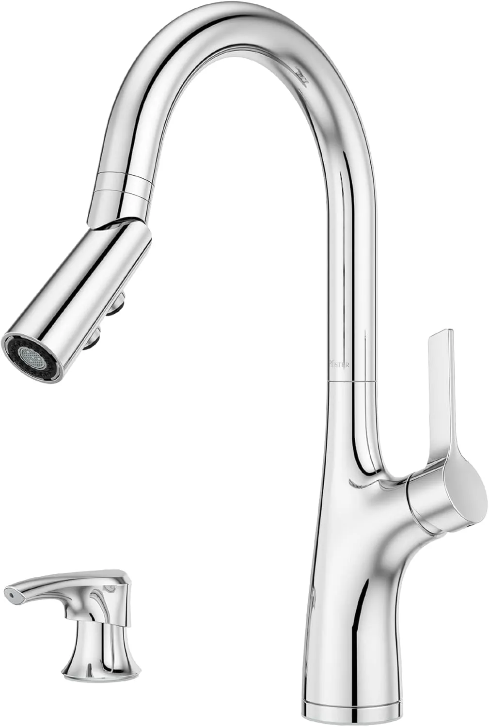 Pfister Ceylon Kitchen Faucet with Pull Down Sprayer and Soap Dispenser, Single Handle, Polished Chrome Finish, F5297CLOC