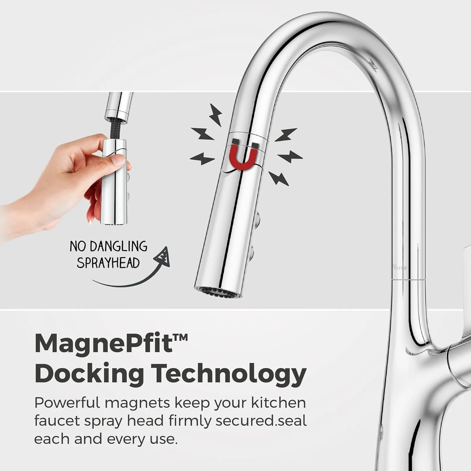 Pfister Ceylon Kitchen Faucet with Pull Down Sprayer and Soap Dispenser, Single Handle, Polished Chrome Finish, F5297CLOC