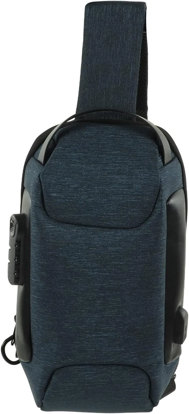 Pilipane Anti Theft Sling Bag, Sling Backpack with Password Lock, Water Resistant Shoulder Bag Crossbody Backpack, Crossbody Shoulder Bags Casual Daypack for Cycling Walking Hiking Sport Travel(Blue)