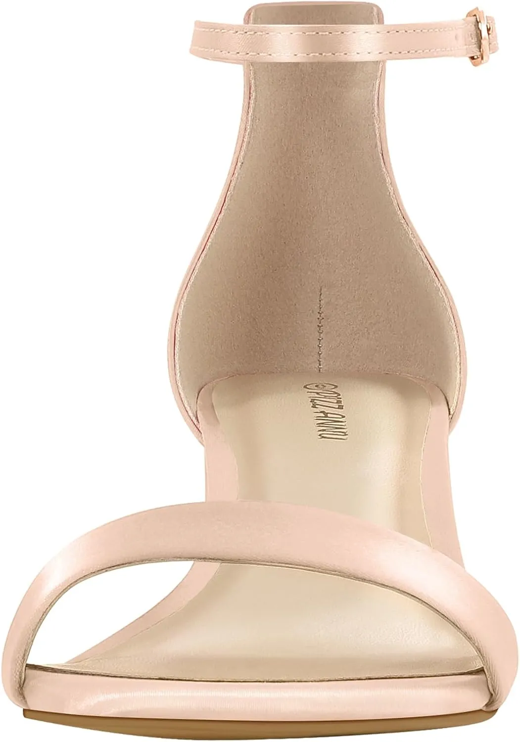PIZZ ANNU Women's Low Block Chunky Heels Sandals Comfortable Open Toe Ankle Strap Party Dress Pump Shoes Strappy Buckle Heeled Sandal with 2 Inches Tall Thick Heel Design