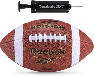 Reebok Elite Recreational Football, Official Size, Composite Leather, Innovative Soft Grip Technology, Cushion Lining, Includes Pump & Needle, VR-4K Series (Varsity)