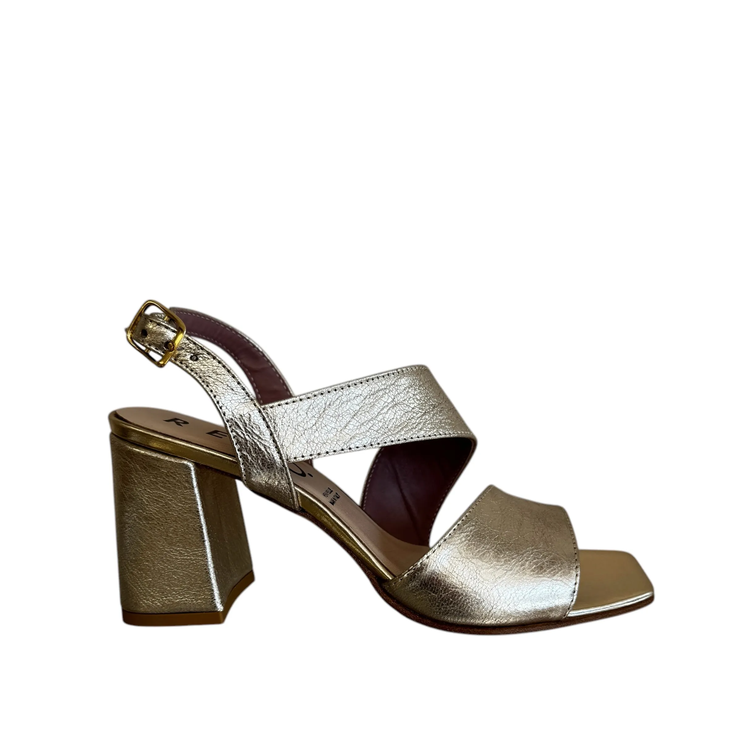 Repo Gold Block Heel Sandal