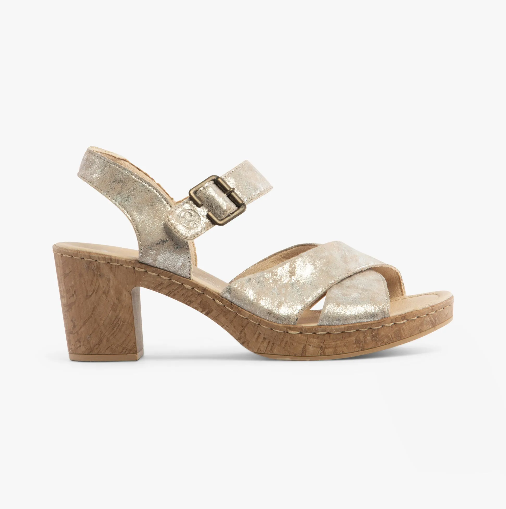 Rieker 66853-90 Womens Sandals Metallic