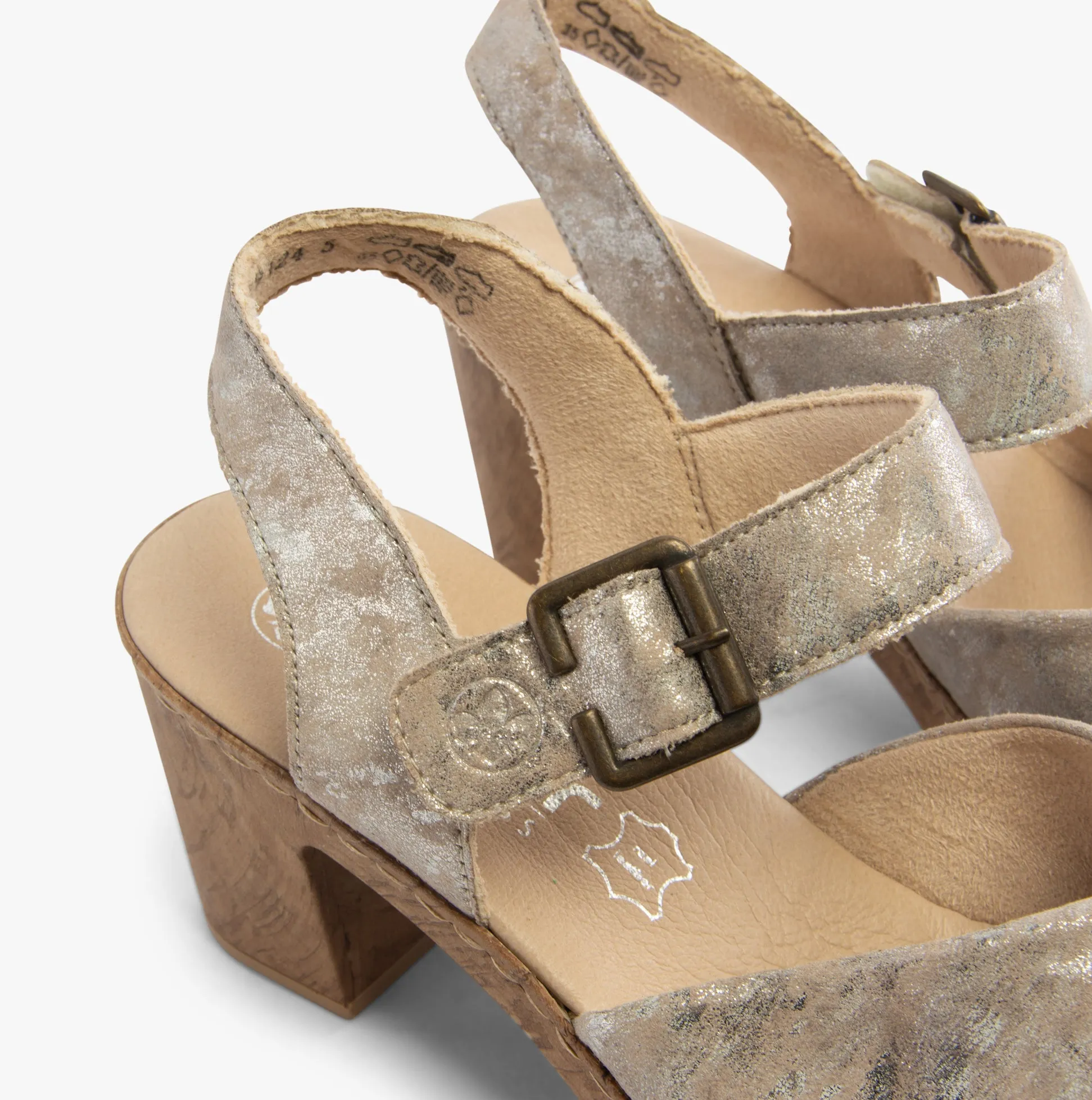 Rieker 66853-90 Womens Sandals Metallic