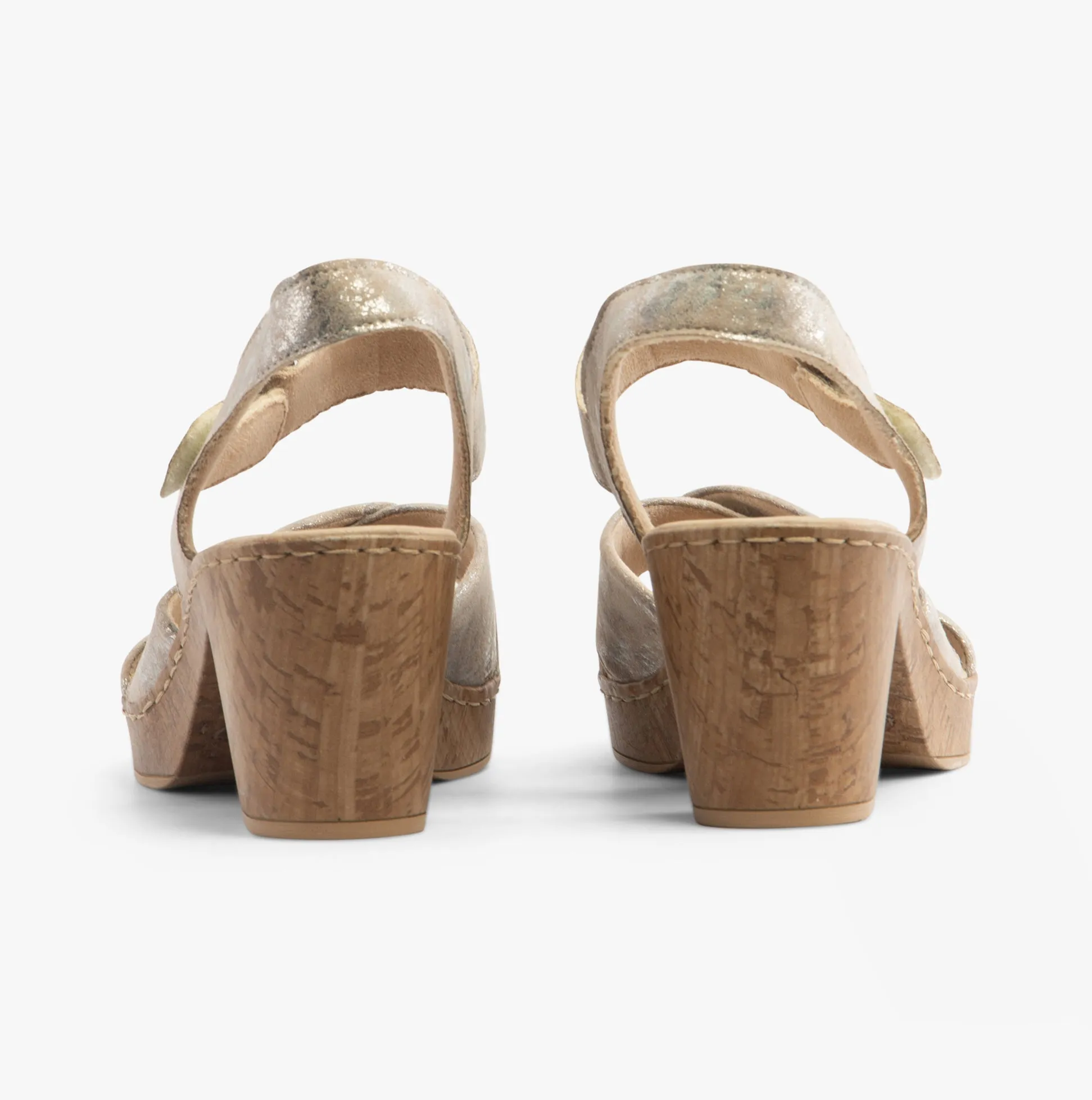 Rieker 66853-90 Womens Sandals Metallic