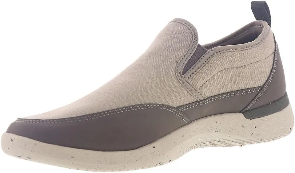 Rockport Men's Truflex Fly Slip on Mudguard Sneaker, Stone Multi, 12