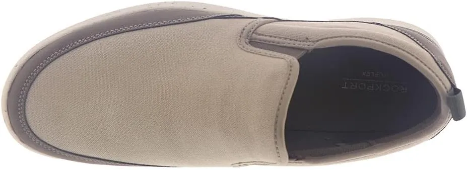 Rockport Men's Truflex Fly Slip on Mudguard Sneaker, Stone Multi, 12