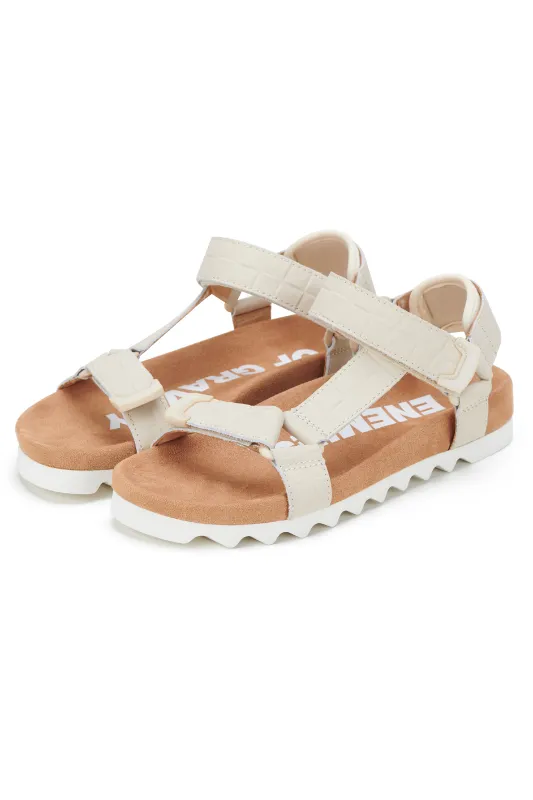 Rollie Nation Sandal Tooth Wedge | Bone Croc