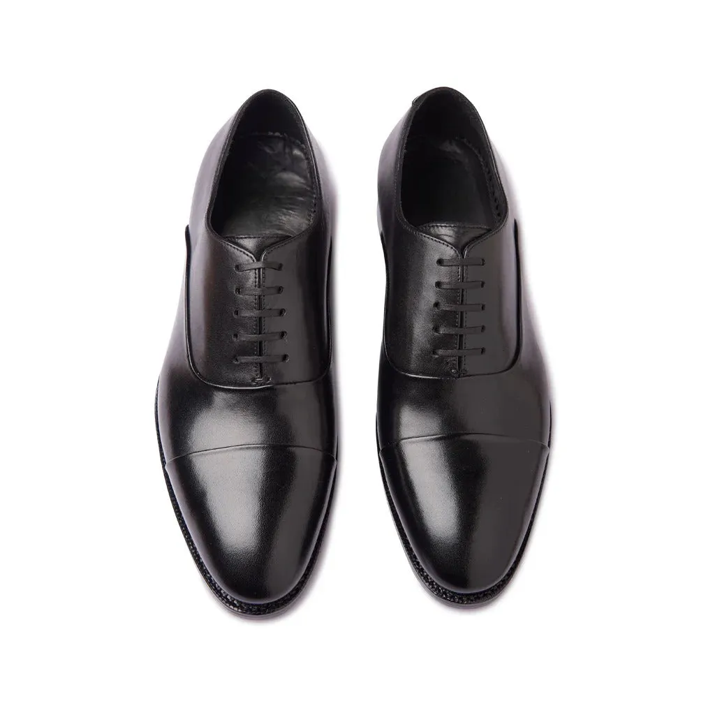 Romero Cap-toe Oxford - Black | Hand Welted
