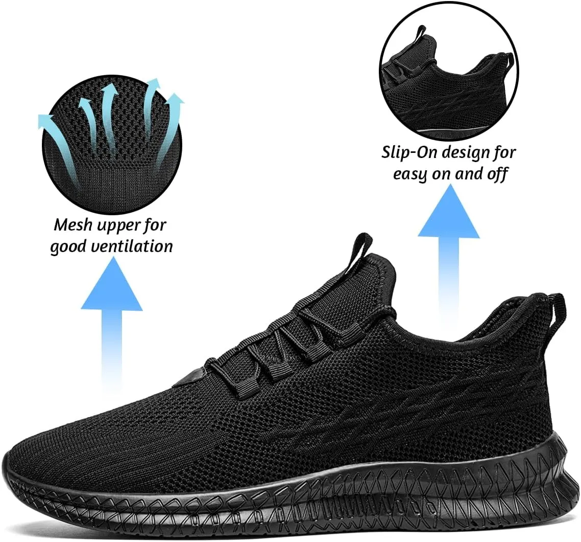 Running Shoes for Men Casual Slip on Tennis Walking Sneakers Lightweight Breathable Mesh Fashion Gym Athletic Sports Workout Shoes