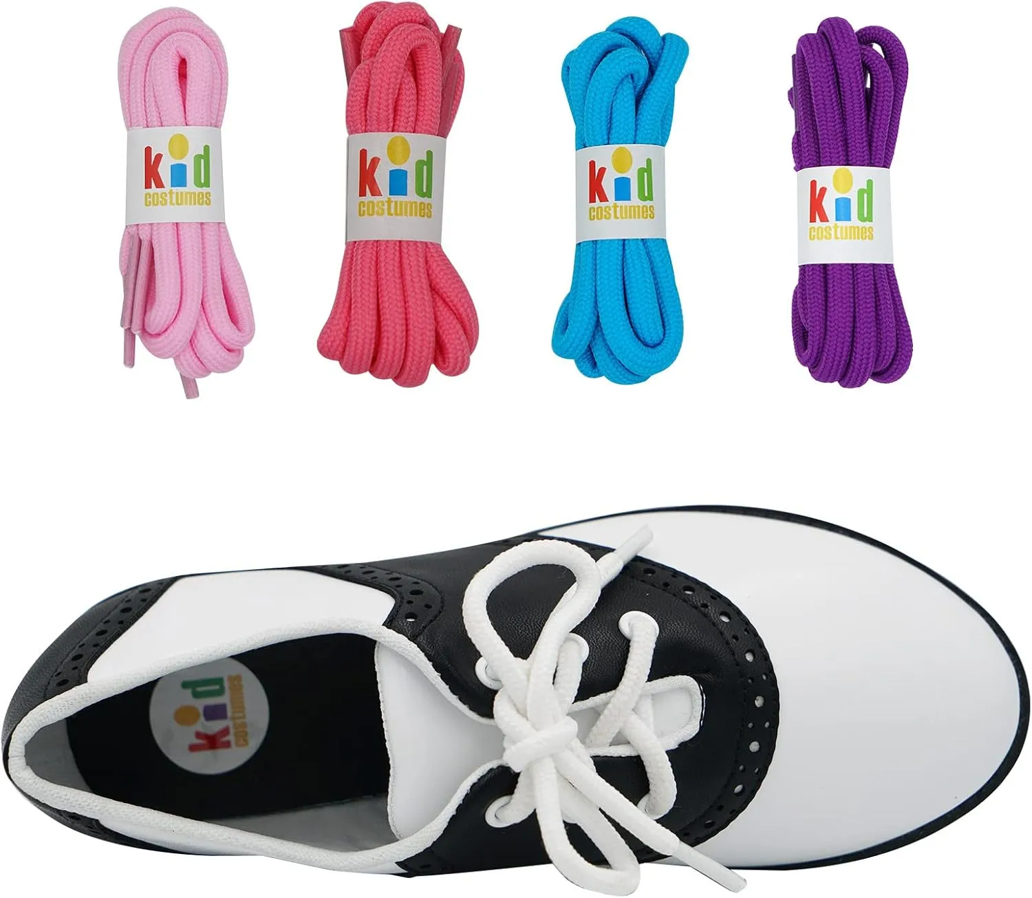 Saddle Shoes Oxford 50's Style Sock Hop for Kids with Bonus Pack of Laces