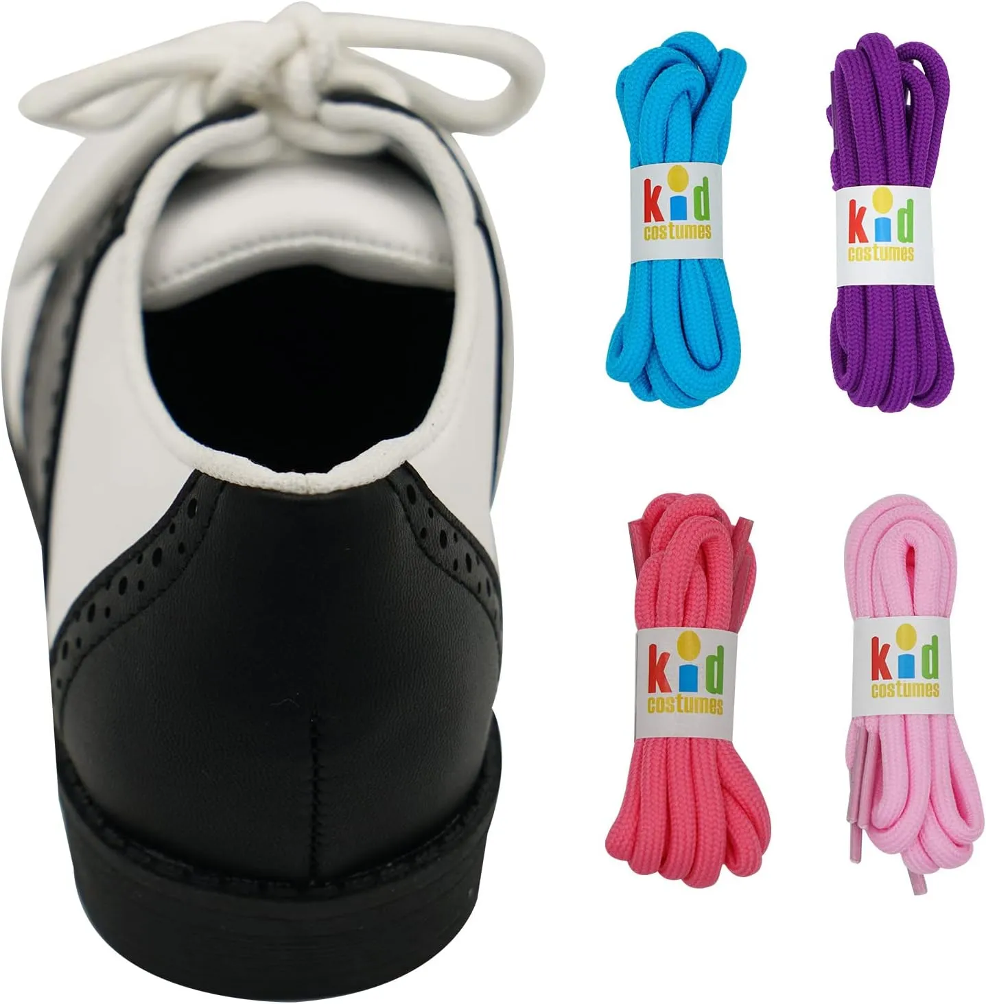 Saddle Shoes Oxford 50's Style Sock Hop for Kids with Bonus Pack of Laces