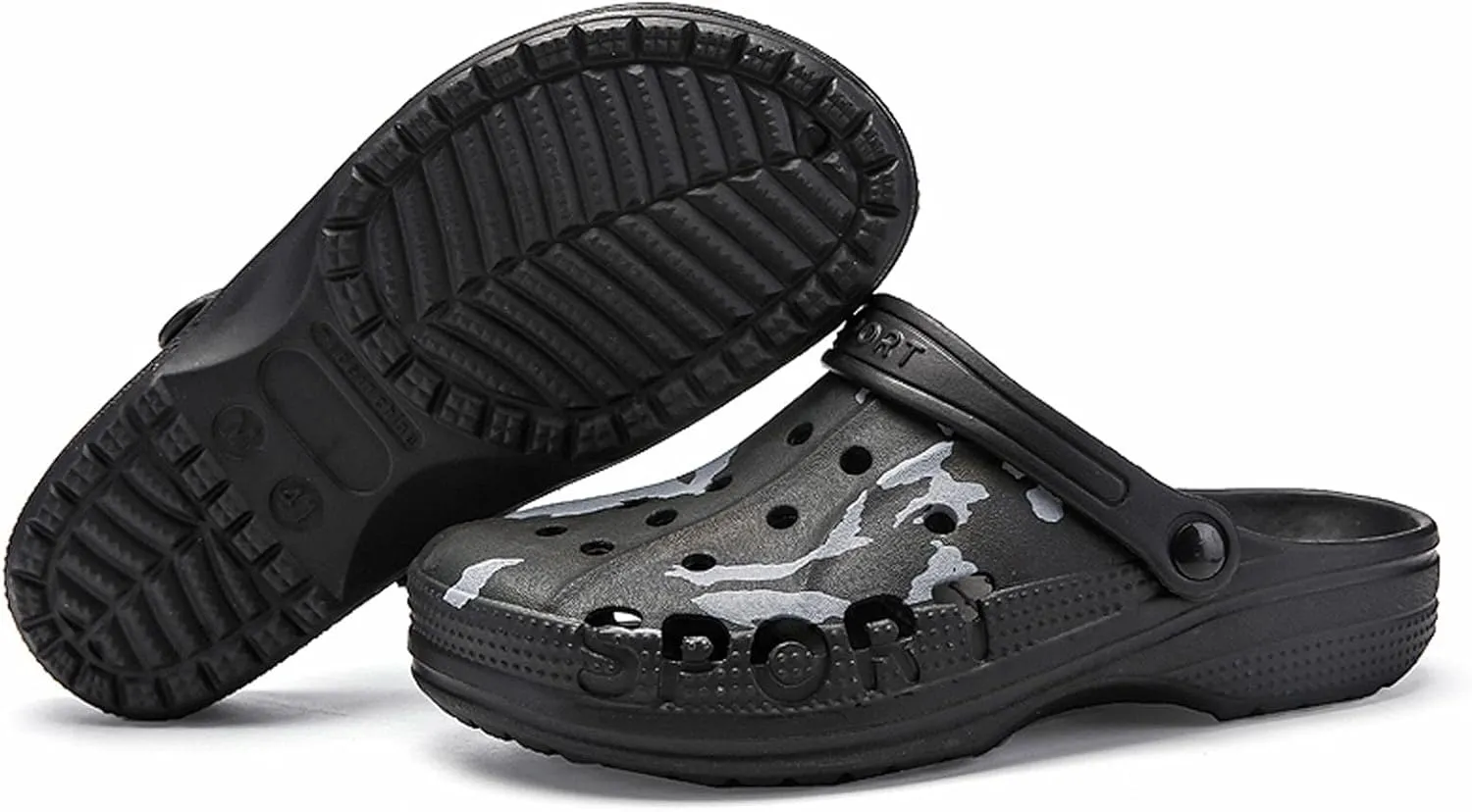 SECHRITE Men's Garden Clogs Camo Summer Sandals Sport Clogs Beach Pool Water Sandal Shower Shoes