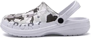 SECHRITE Men's Garden Clogs Camo Summer Sandals Sport Clogs Beach Pool Water Sandal Shower Shoes