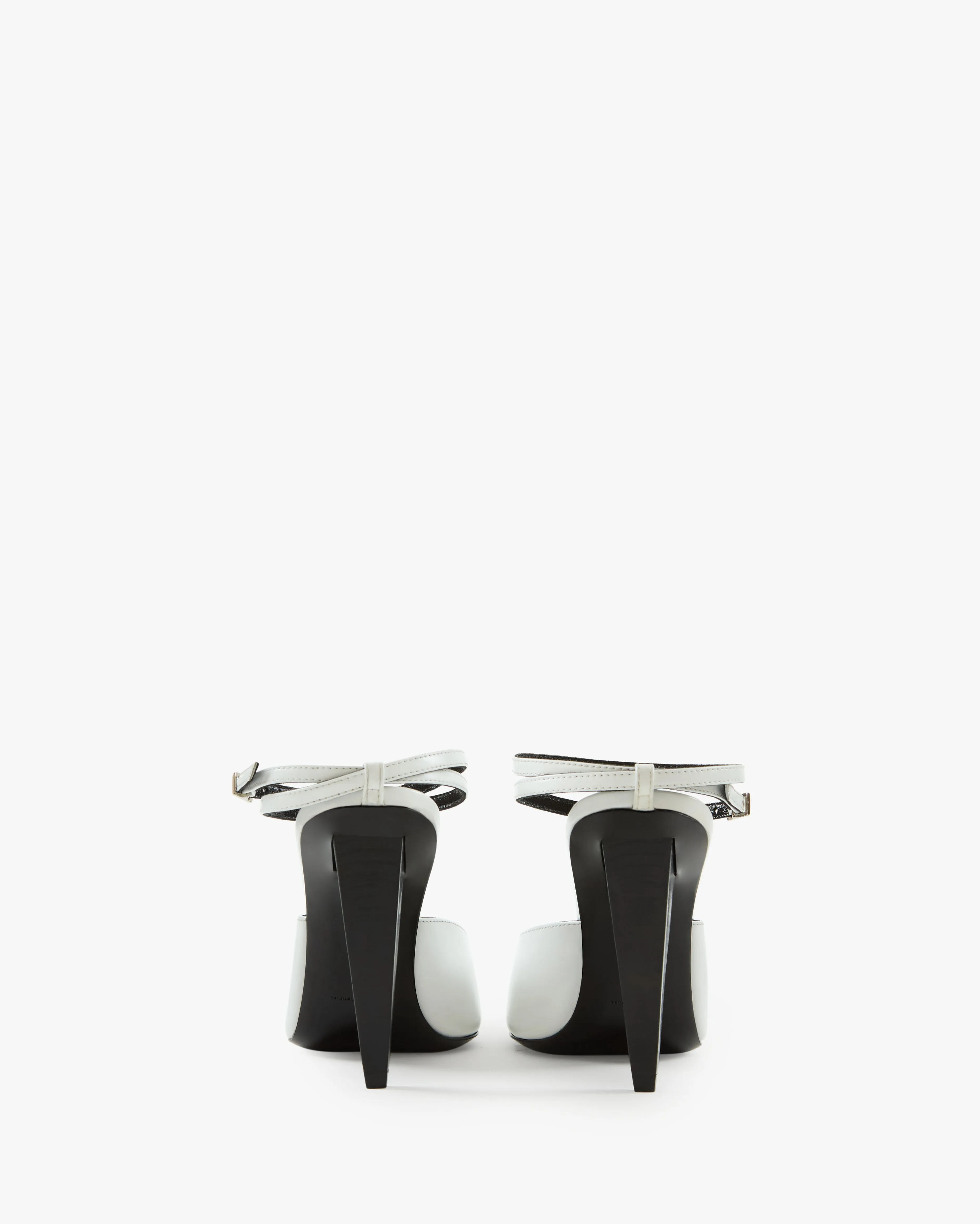 Sky Pump in White Brushed Leather