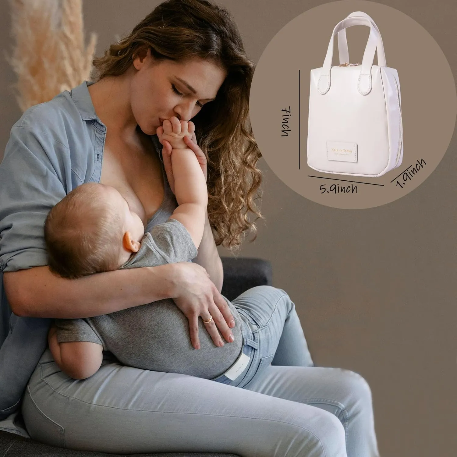 Small Breast Pump Bag Carrier Tote Fit Wearable Wireless Pump Mini Travel Organizer for Breastfeeding Moms