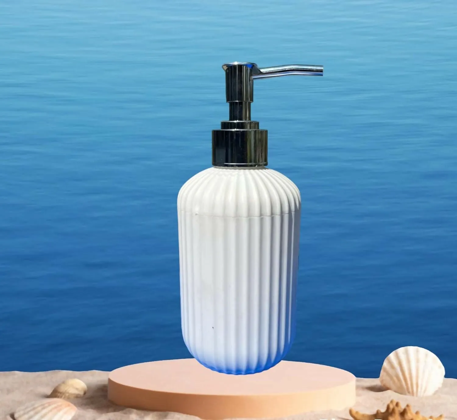 Soap Dispenser with Plastic Pump with Chrome Finish Rustproof Pump for Kitchen & Bathroom (350ml)