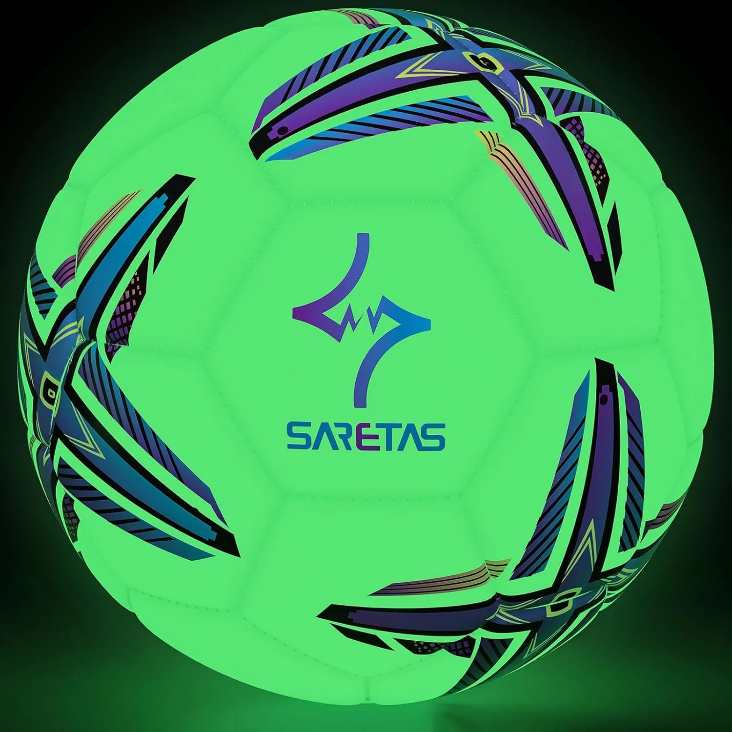 Soccer Balls Glow in The Dark Soccer Ball Size 5, Soccer Gift Night Ball for Teens,Juniors and Adult Indoor Outdoor Play, Fluorescent Light Training Ball with Pump Kit and Carry Net