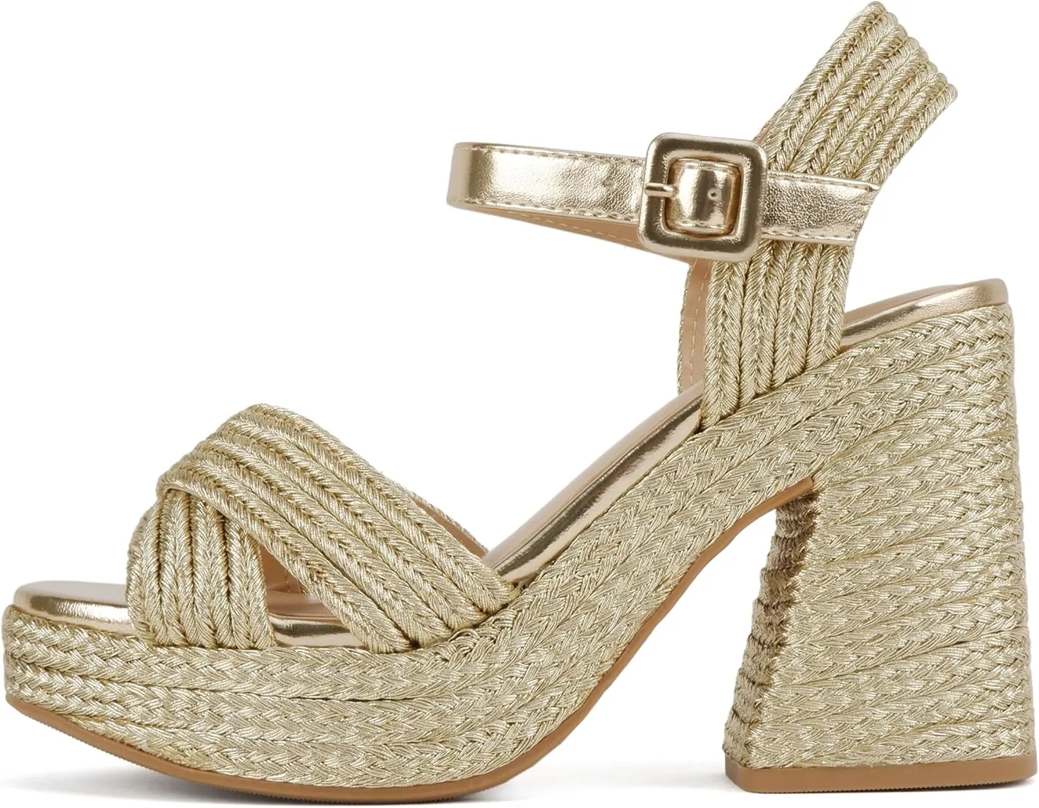 Soda “Yara” ~ Square Open Toe Crisscross Band Ankle Strap High Heel Sandal
