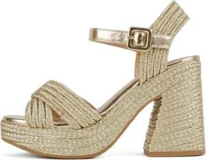 Soda “Yara” ~ Square Open Toe Crisscross Band Ankle Strap High Heel Sandal