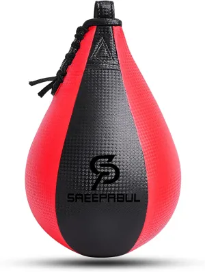 Speed Bag,Speed Bag for Boxing,PU Leather Reflex Training Pear Shaped Punching Bag,Fast Reaction Skills Development Perfect for Kids Teens Adults Boxing Coaches