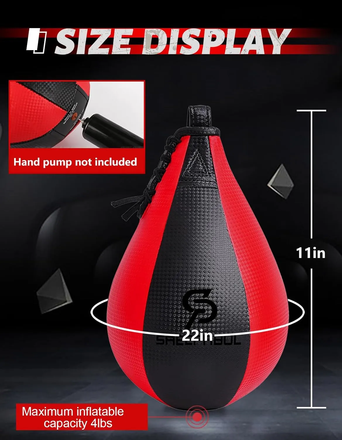 Speed Bag,Speed Bag for Boxing,PU Leather Reflex Training Pear Shaped Punching Bag,Fast Reaction Skills Development Perfect for Kids Teens Adults Boxing Coaches