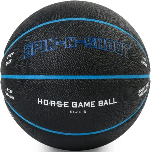 Spin-N-Shoot Basketball, Horse Game Ball with Gameplay Instructions, Indoor Outdoor Basketball for Women Boys and Girls, Official Size 6 (28.5''), Pump and Needle Included