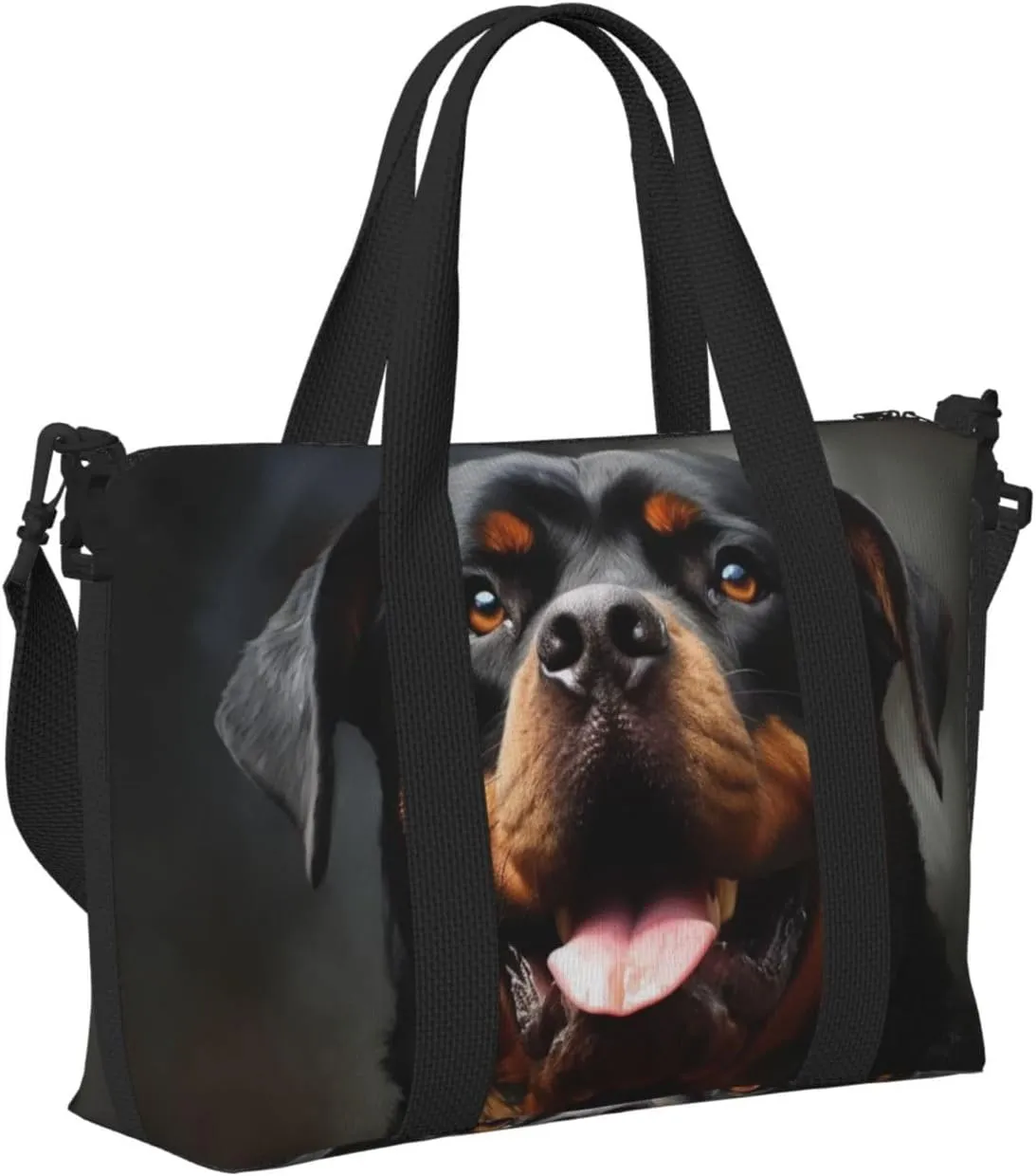 Sports Gym Bag for Women Men Travel Duffel Bag Tote Cool Rottweiler Dog Art Weekender Bag Canvas Carry on Overnight Bag for Travel Swimming Fitness Workout Sports Duffle Bag