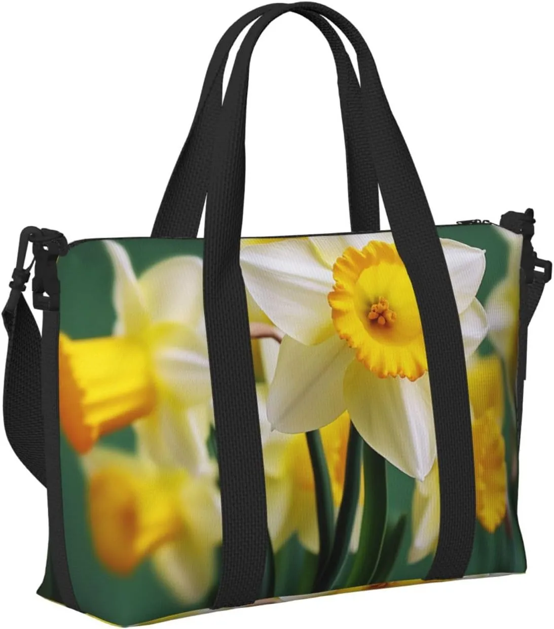 Sports Gym Bag for Women Men Travel Duffel Bag Tote Daffodil Flower Weekender Bag Canvas Carry on Overnight Bag for Travel Swimming Fitness Workout Sports Duffle Bag