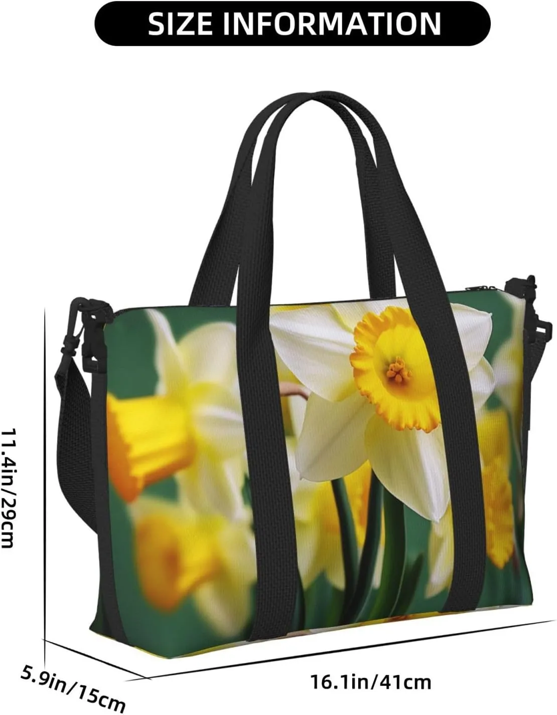 Sports Gym Bag for Women Men Travel Duffel Bag Tote Daffodil Flower Weekender Bag Canvas Carry on Overnight Bag for Travel Swimming Fitness Workout Sports Duffle Bag