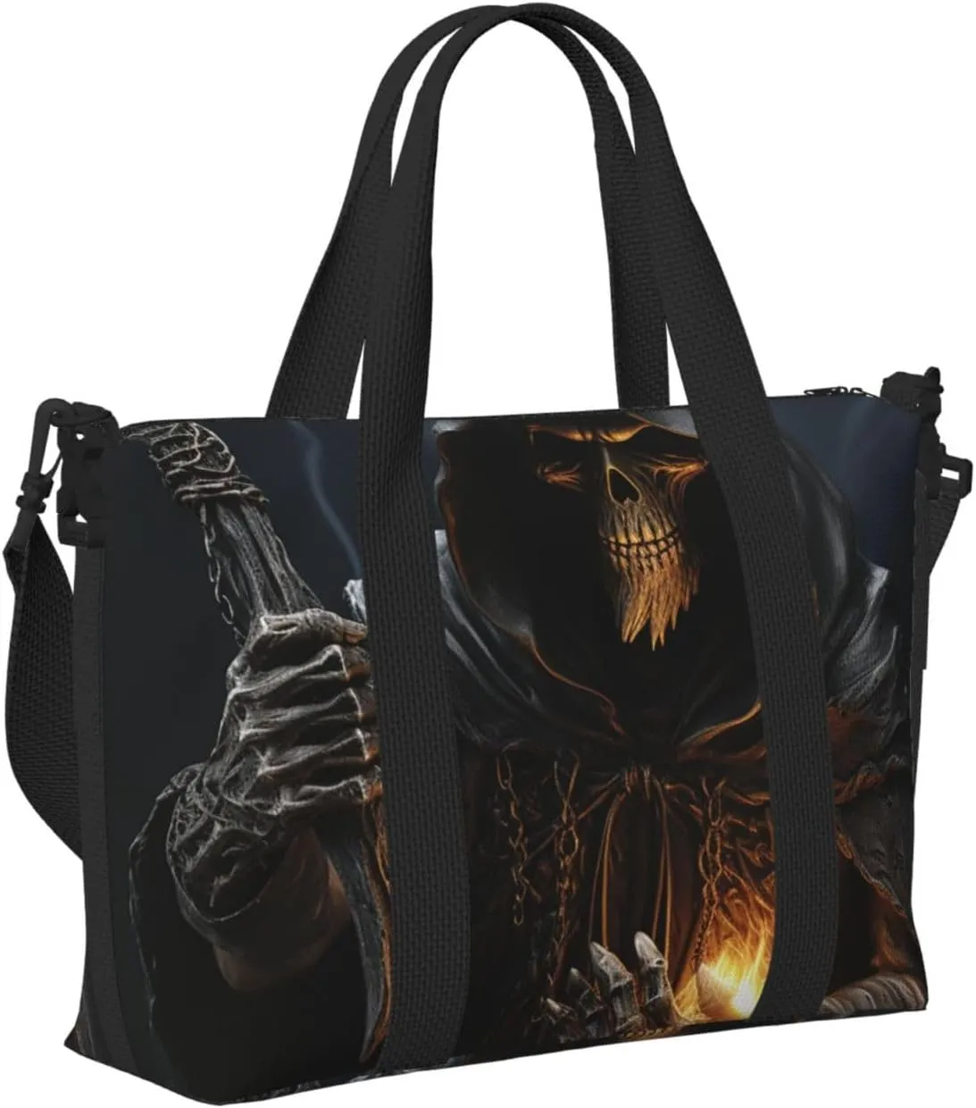 Sports Gym Bag for Women Men Travel Duffel Bag Tote Grim-Reaper Weekender Bag Canvas Carry on Overnight Bag for Travel Swimming Fitness Workout Sports Duffle Bag