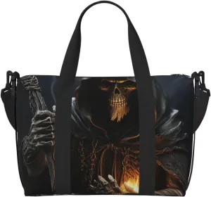 Sports Gym Bag for Women Men Travel Duffel Bag Tote Grim-Reaper Weekender Bag Canvas Carry on Overnight Bag for Travel Swimming Fitness Workout Sports Duffle Bag