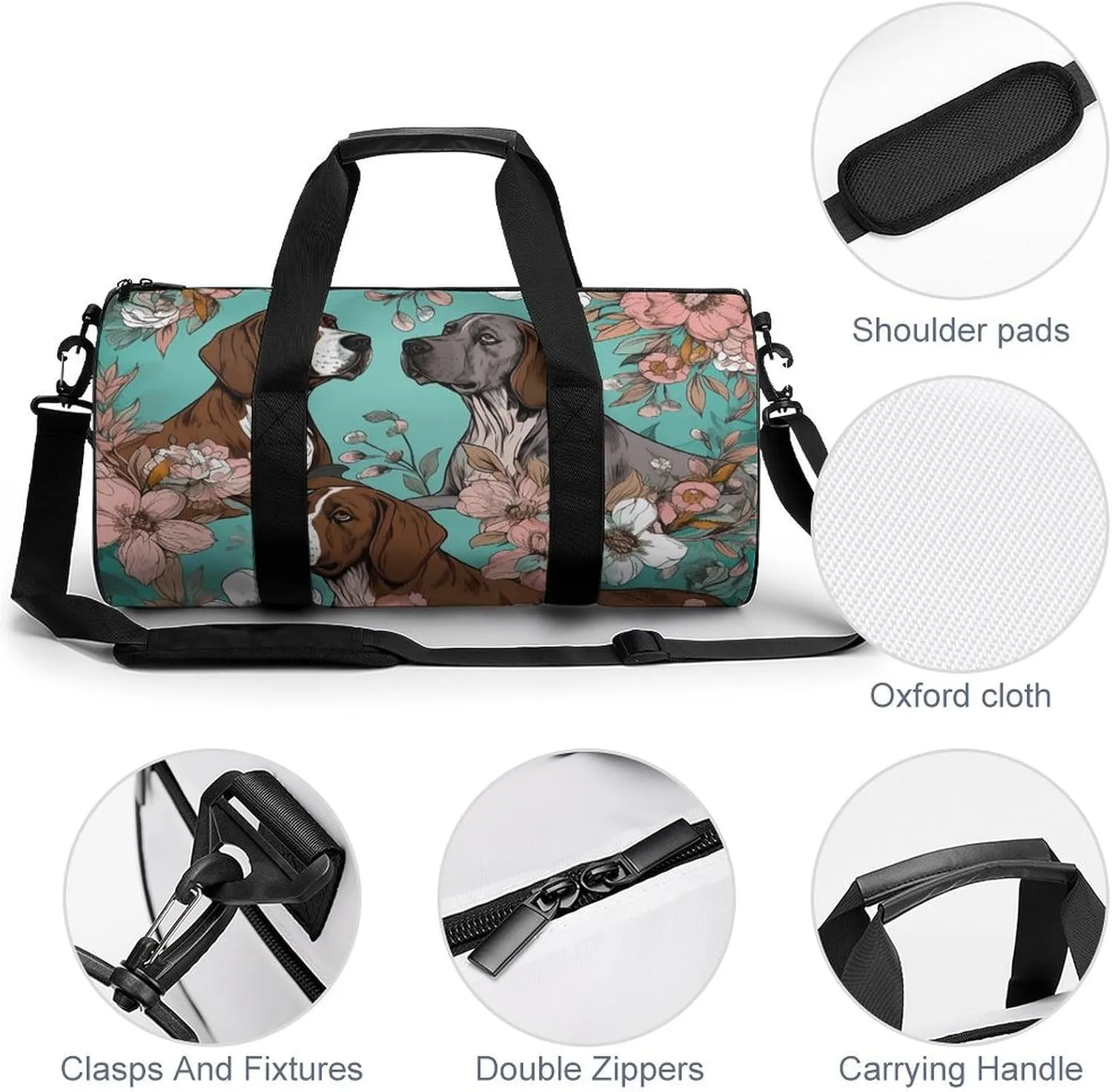 Sports Gym Bag for Women Men Travel Duffel Bag Tote Weekender Bag Animal Carry on Overnight Bag for Travel Swimming Fitness Workout Sports Duffle Bag