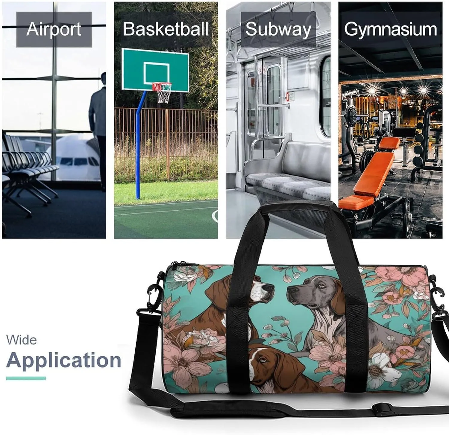 Sports Gym Bag for Women Men Travel Duffel Bag Tote Weekender Bag Animal Carry on Overnight Bag for Travel Swimming Fitness Workout Sports Duffle Bag