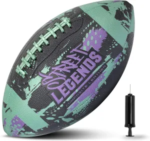 Street Legends Youth Football for Kids, Graffiti Printed Composite Leather Size 8 Football- Includes Pump, Made for Training, Practicing, & Recreational Play
